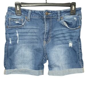 Wax Jean LA Distressed Cuffed Denim Shorts - Size Medium